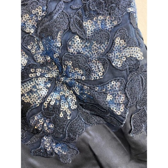 JJs House Womens Party Dress Navy Sequin Lace Knee Length Cap Sleeve 10 New - Picture 7 of 14